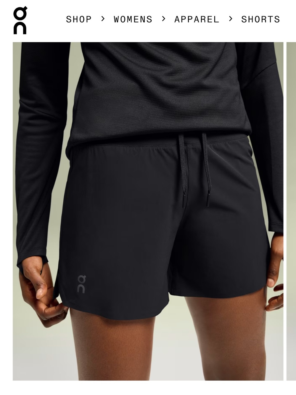 On Running Women's Black Athletic 5" Shorts